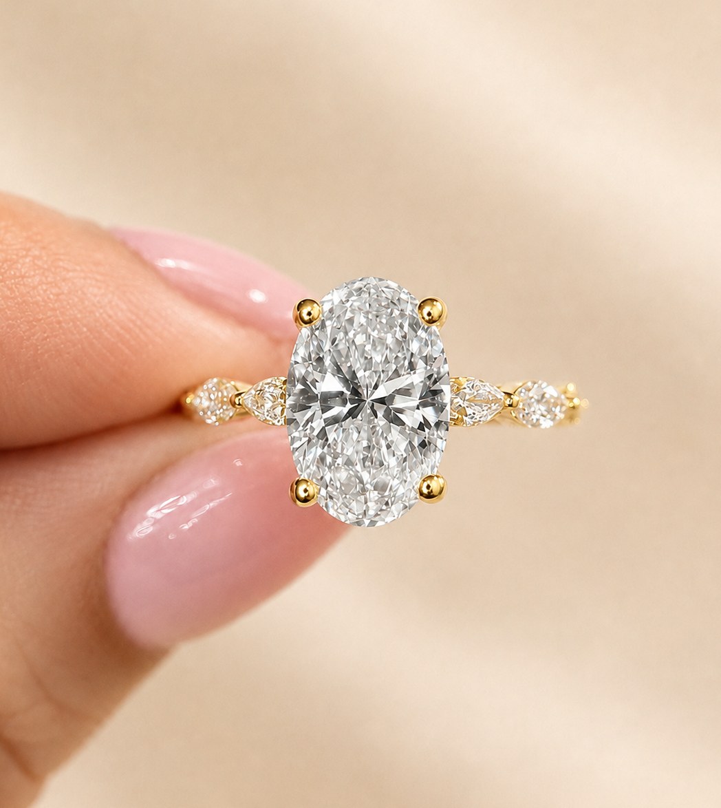 4.30 Carat Oval Cut Diamond Engagement Ring